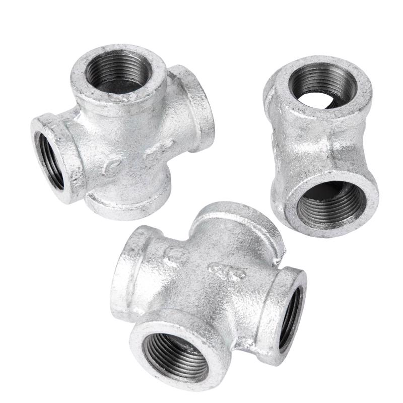 STZ Industries 1-1/4 in. FIP each X 1-1/4 in. D FIP 1-1/4 in. D FIP Galvanized Malleable Iron Cross