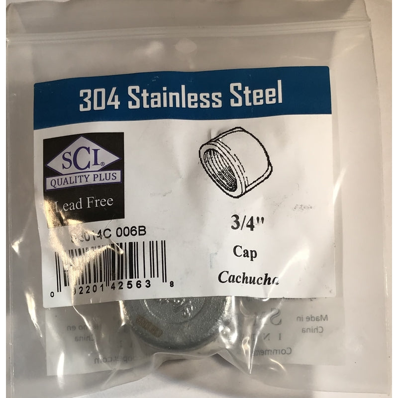 PIPE CAP 3/4" SS