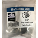 SQ HEAD PLUG 3/4" SS