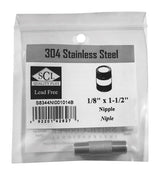 NIPPLE SS 1/8"X1.5"
