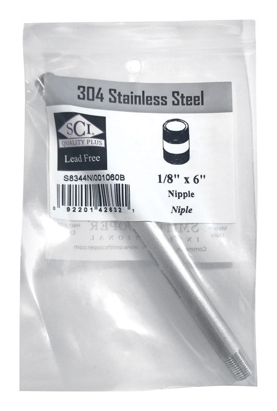 NIPPLE SS 1/8" X 6"