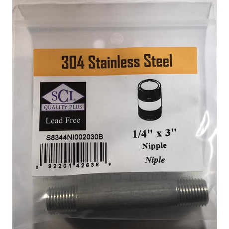 NIPPLE SS 1/4" X 3"