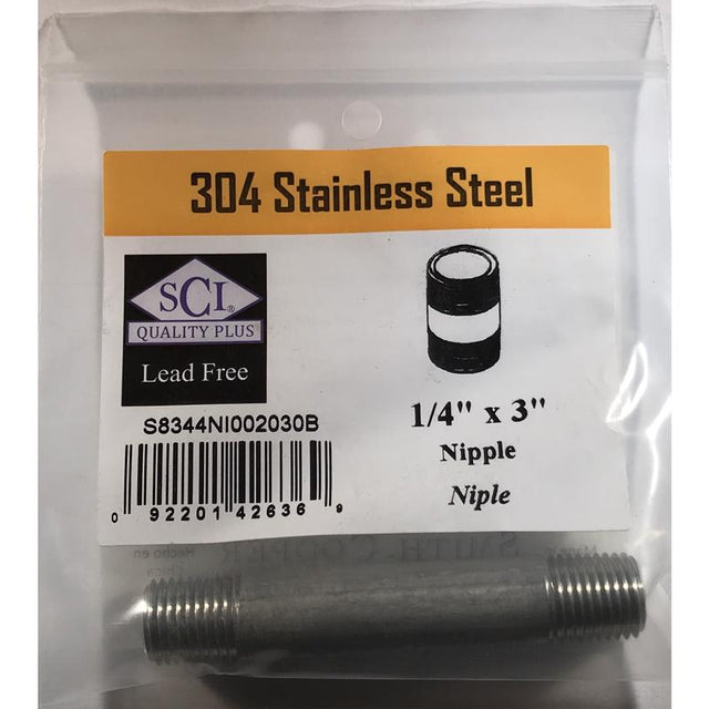 NIPPLE SS 1/4" X 3"
