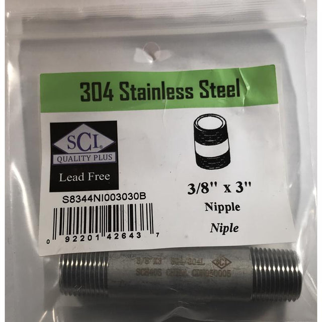 NIPPLE SS 3/8" X 3"