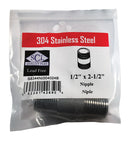 NIPPLE SS 1/2" X 2.5"