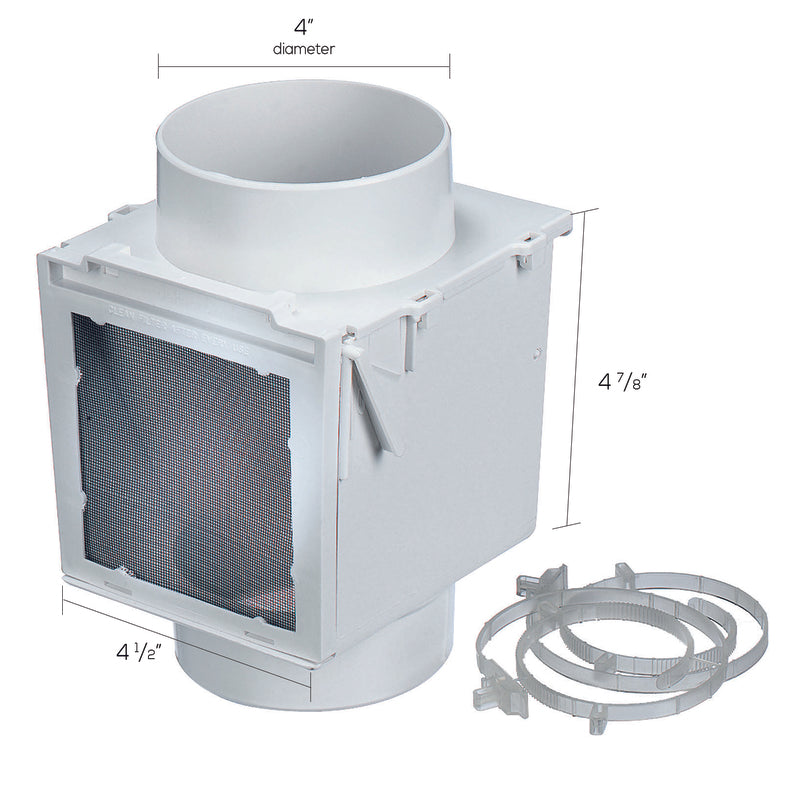Ace 4 in. L X 4 in. D White Plastic Heat Diverter