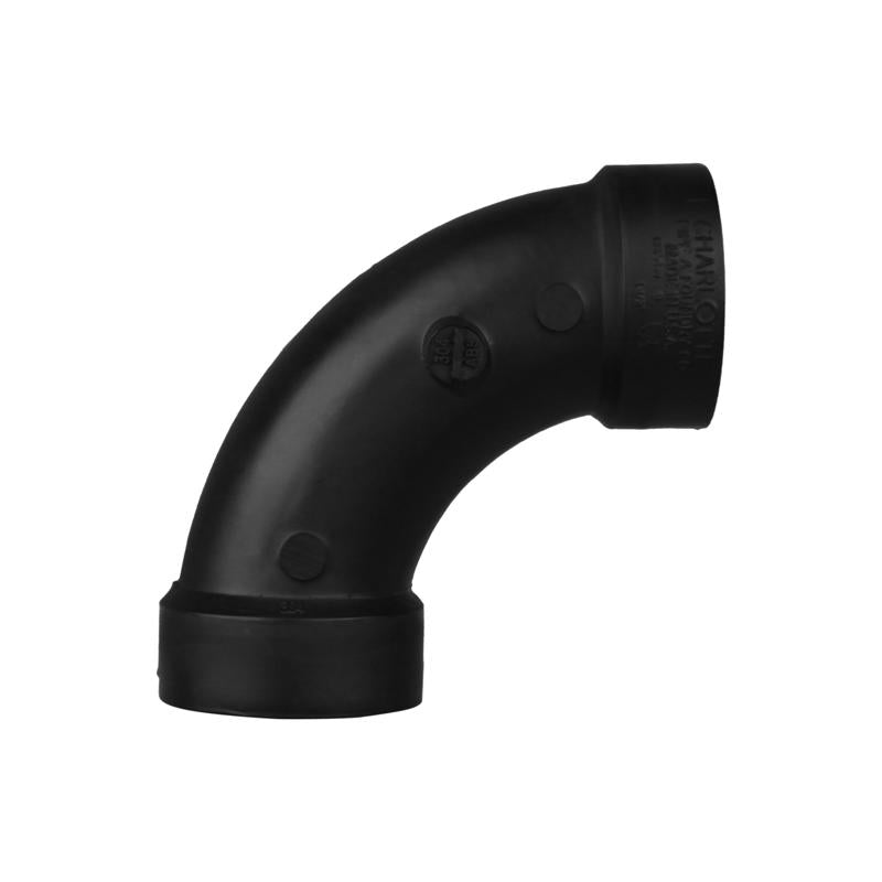 Charlotte Pipe 1-1/2 in. Hub X 1-1/2 in. D Hub ABS 90 Degree Elbow