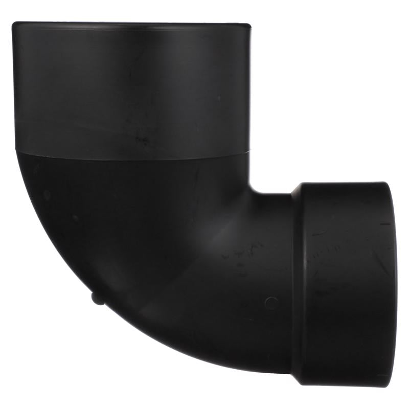 Charlotte Pipe 3 in. Spigot X 4 in. D Hub ABS 90 Degree Elbow