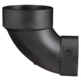Charlotte Pipe 3 in. Hub X 4 in. D Hub ABS 90 Degree Elbow