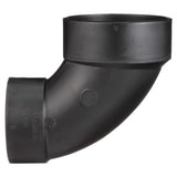 Charlotte Pipe 3 in. Hub X 4 in. D Hub ABS 90 Degree Elbow