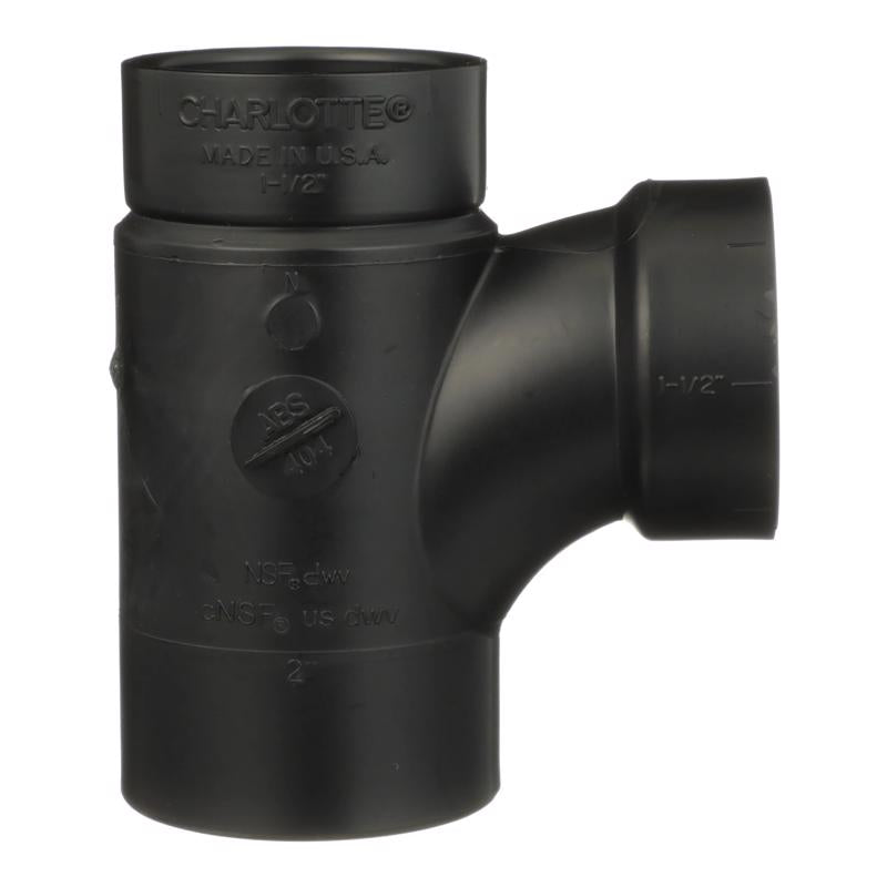 Charlotte Pipe 2 in. Hub X 1-1/2 in. D Hub ABS Sanitary Street Tee