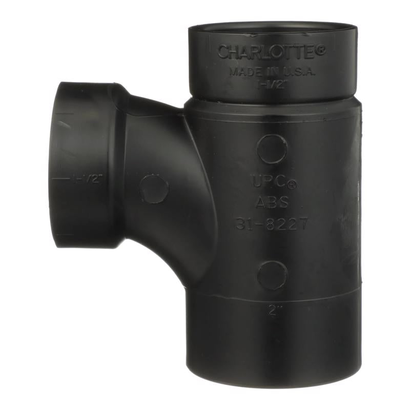 Charlotte Pipe 2 in. Hub X 1-1/2 in. D Hub ABS Sanitary Street Tee