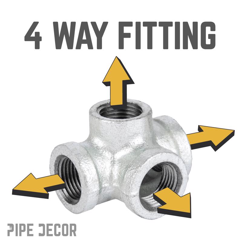 STZ Industries 1/2 in. FIP each X 1/2 in. D FIP 1/2 in. D FIP Galvanized Malleable Iron Side Out Tee