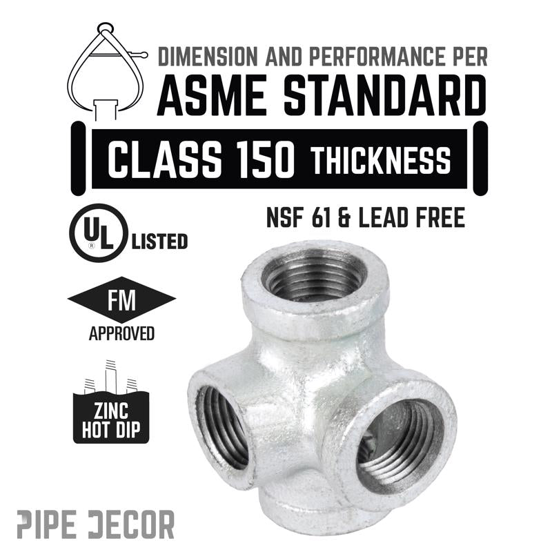 STZ Industries 1/2 in. FIP each X 1/2 in. D FIP 1/2 in. D FIP Galvanized Malleable Iron Side Out Tee