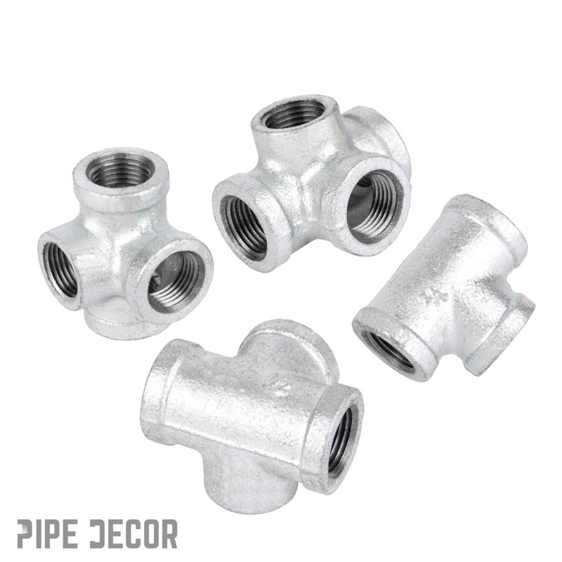 STZ Industries 1/2 in. FIP each X 1/2 in. D FIP 1/2 in. D FIP Galvanized Malleable Iron Side Out Tee