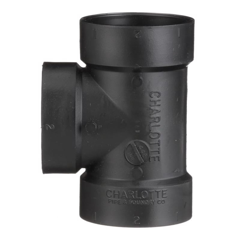 Charlotte Pipe 2 in. Hub X 2 in. D Hub ABS Flush Cleanout Tee