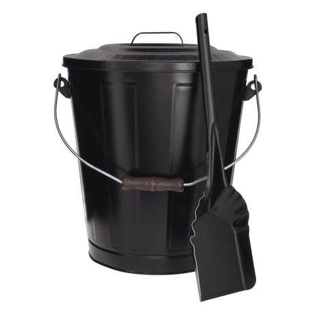 ASH CONTAINER&SHOVEL BLK