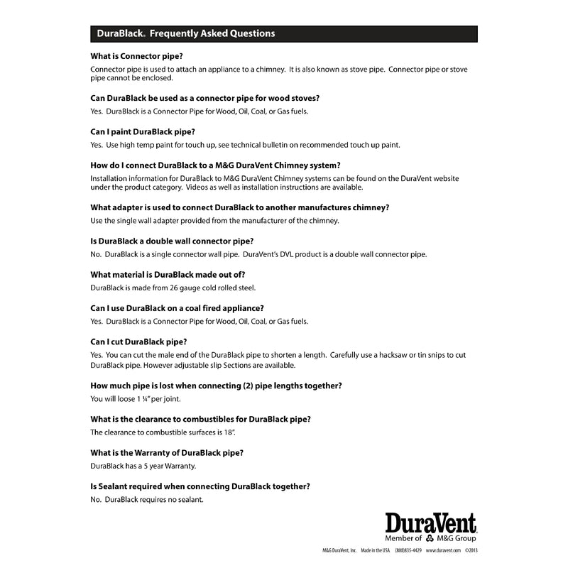 DuraVent DuraBlack 6 in. D X 24 in. L Galvanized Steel Stove Pipe
