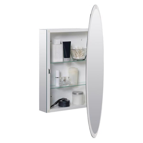 Zenna Home 31 in. H X 21 in. W X 4 in. D Oval Medicine Cabinet/Mirror