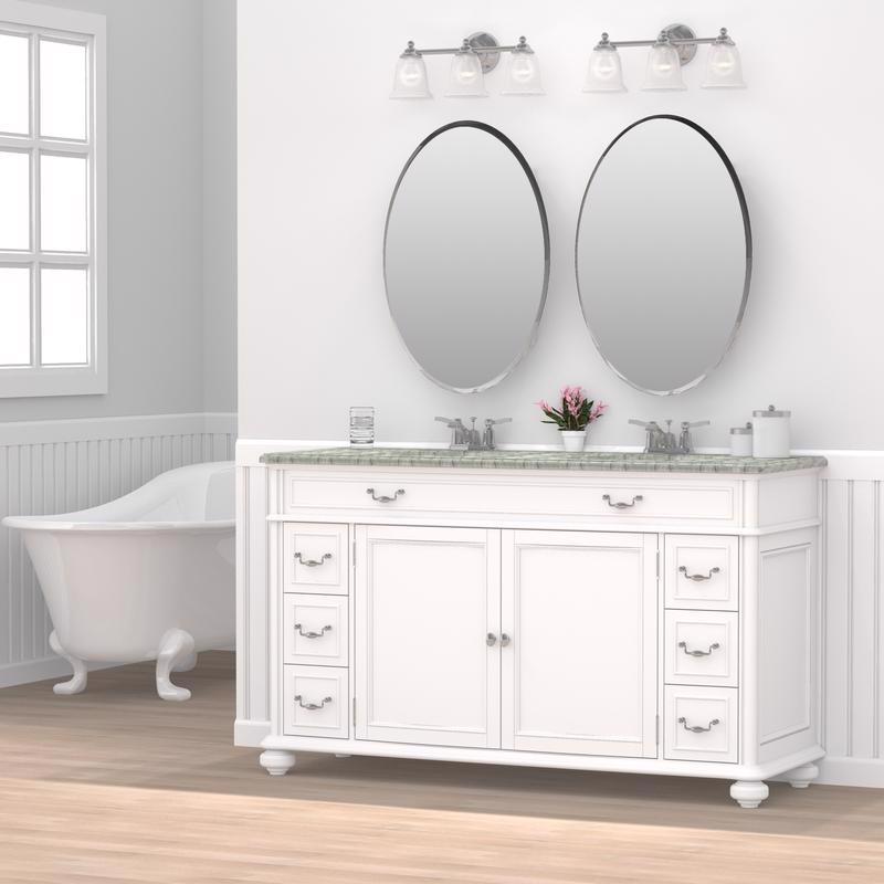 Zenna Home 31 in. H X 21 in. W X 4 in. D Oval Medicine Cabinet/Mirror