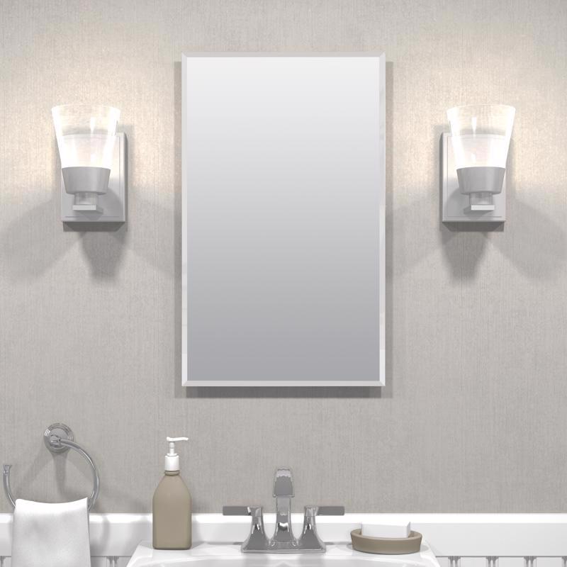 Zenna Home 26 in. H X 16 in. W X 4-1/2 in. D Rectangle Medicine Cabinet/Mirror