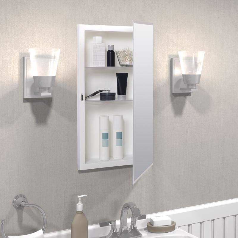 Zenna Home 26 in. H X 16 in. W X 4-1/2 in. D Rectangle Medicine Cabinet/Mirror