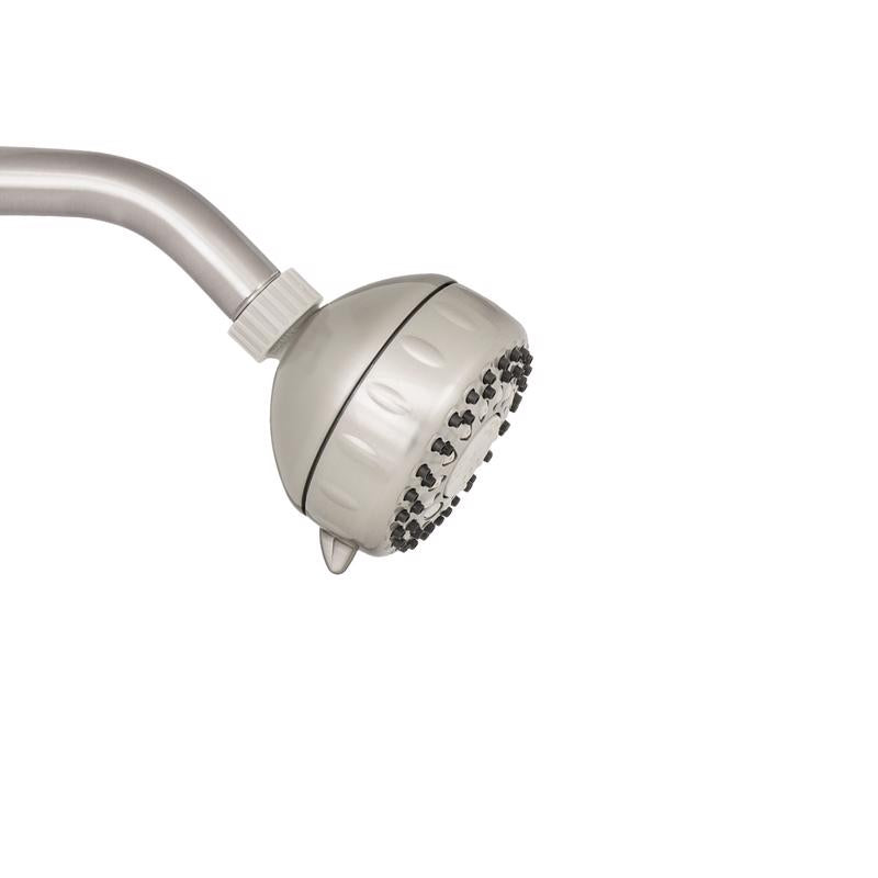 Waterpik PowerSpray Plus Brushed Nickel 5 settings Showerhead 1.8 gpm