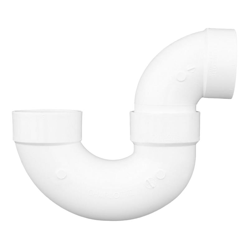 Charlotte Pipe Schedule 40 3 in. Hub X 3 in. D Hub PVC P-Trap 1 pk