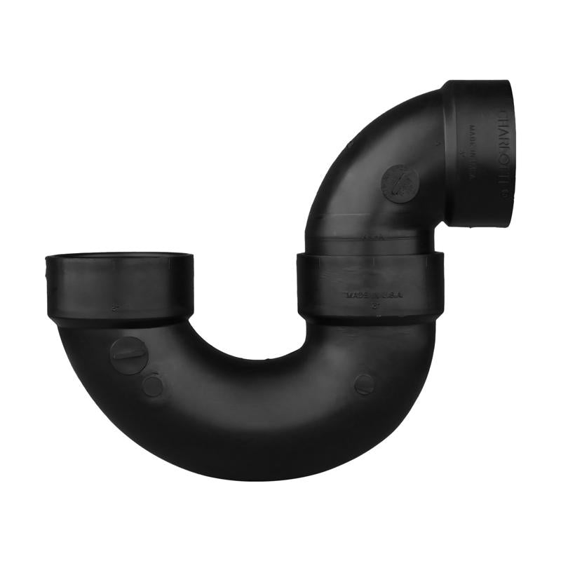 Charlotte Pipe 3 in. Hub X 3 in. D Hub ABS P-Trap w/Solvent Weld