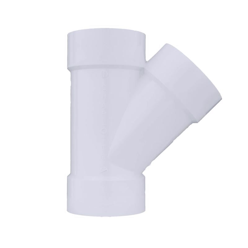 Charlotte Pipe Schedule 40 6 in. Hub X 6 in. D Hub PVC Wye 1 pk