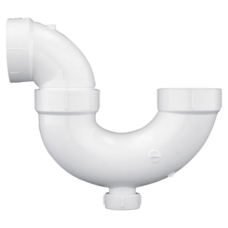 Charlotte Pipe Schedule 40 2 in. Hub X 2 in. D Hub PVC P-Trap with Clean Out 1 pk