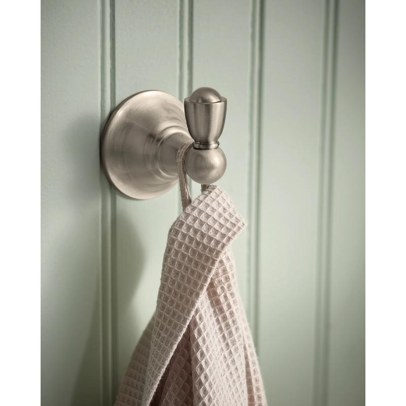 Moen Sage 2.8 in. H X 2.6 in. W X 2.38 in. L Brushed Nickel Silver Robe Hook