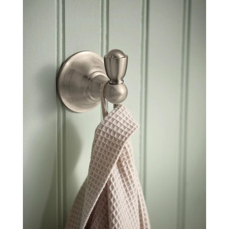 Moen Sage 2.8 in. H X 2.6 in. W X 2.38 in. L Brushed Nickel Silver Robe Hook