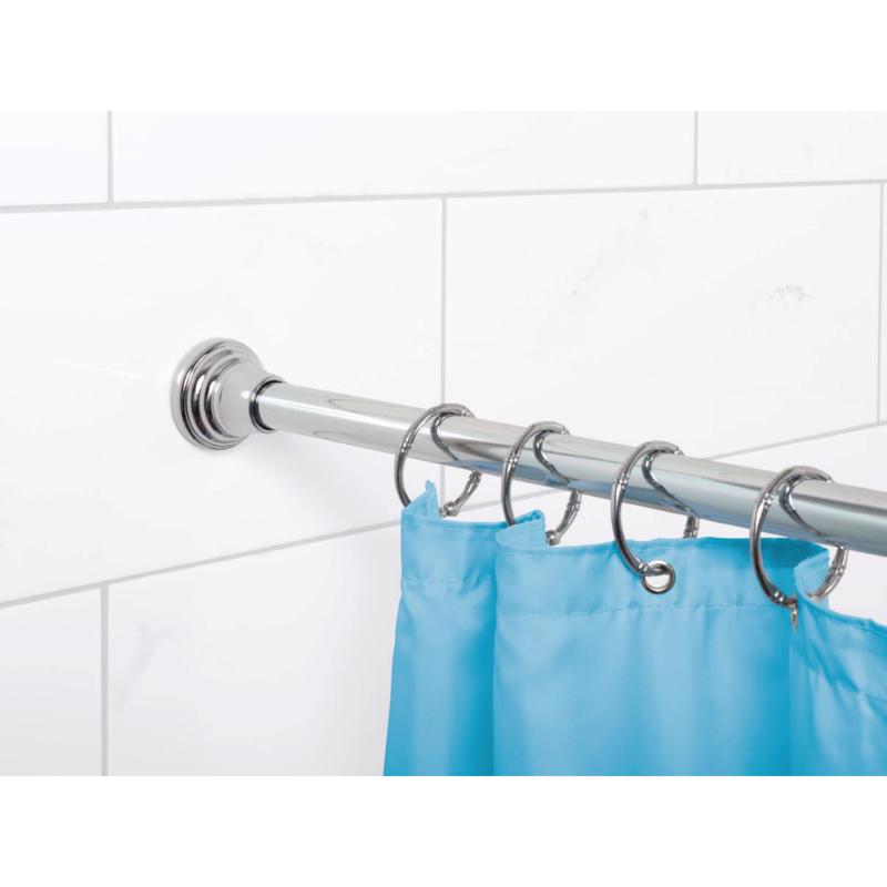 Zenna Home NeverRust Shower Curtain Rod 72 in. L Chrome Silver