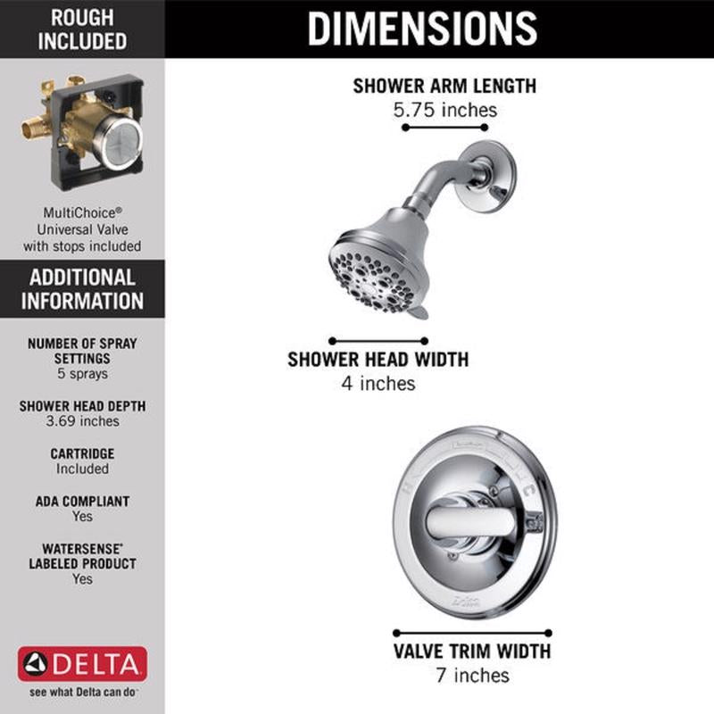 Delta Monitor 1-Handle Chrome Tub and Shower Faucet