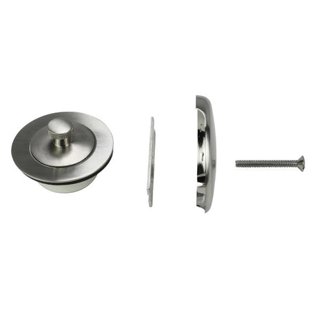 Danco 1-1/2 in. Brushed Nickel Round Brass Lift and Turn Tub Drain Trim Kit