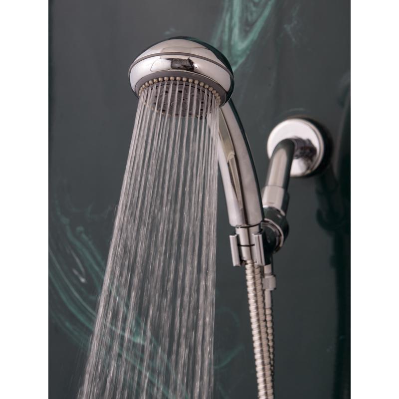 Whedon Champagne Massage Chrome Plastic 5 settings Handheld Showerhead 2.5 gpm