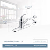 Moen Torrance One Handle Chrome Kitchen Faucet Side Sprayer Included
