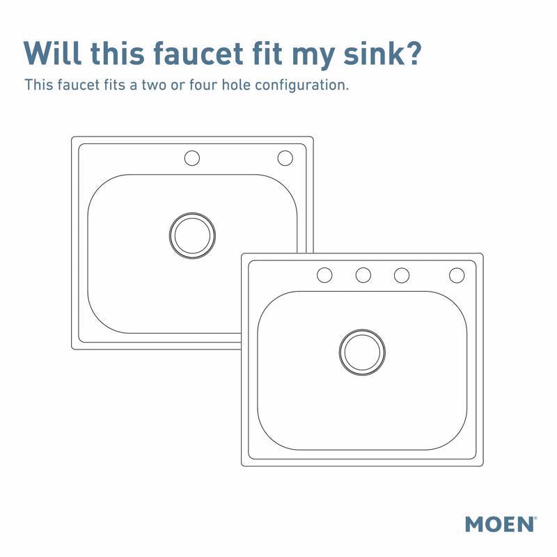 Moen Torrance One Handle Chrome Kitchen Faucet Side Sprayer Included