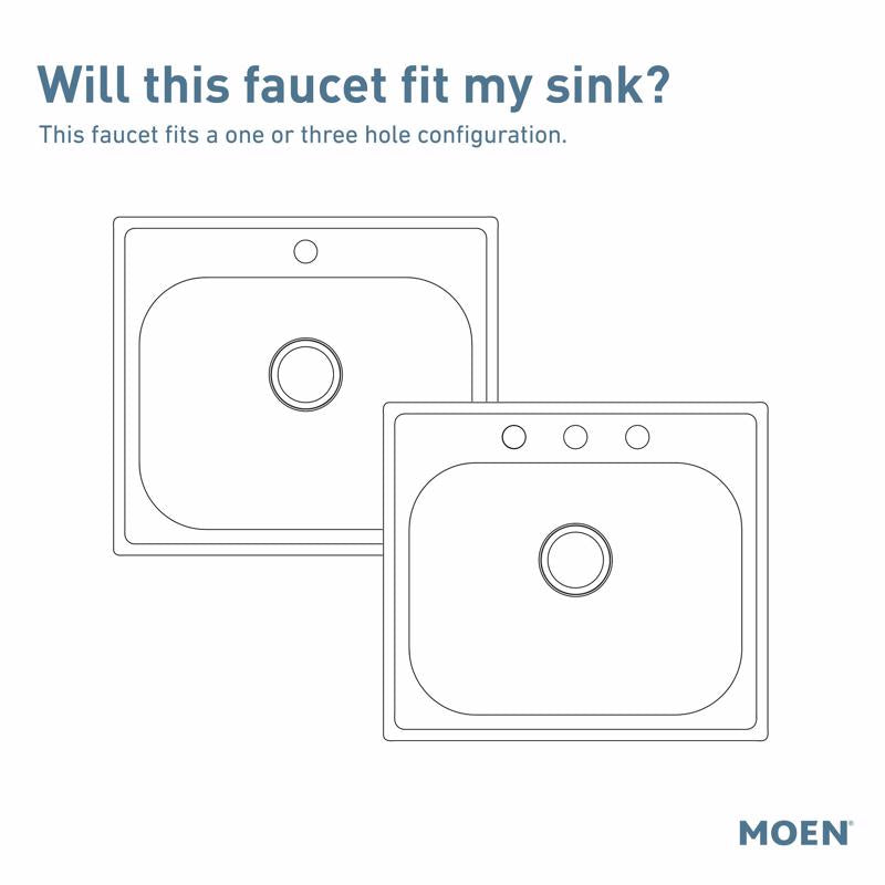 Moen Renzo One Handle Stainless Steel Pull-Out Kitchen Faucet