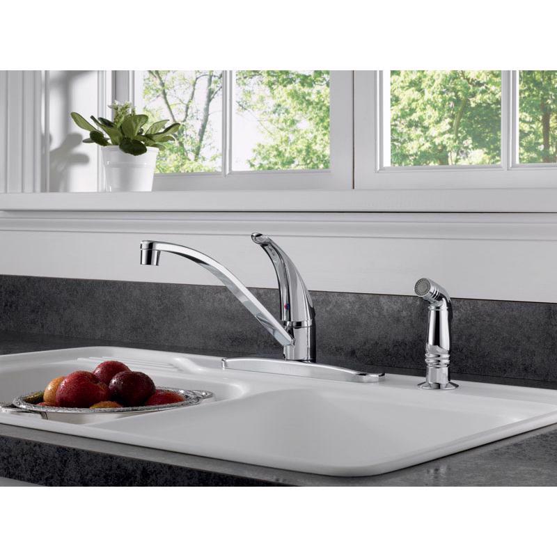 Peerless One Handle Chrome Kitchen Faucet Side Sprayer Included