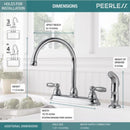 Peerless Claymore Two Handle Chrome Kitchen Faucet Side Sprayer Included