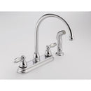 Peerless Claymore Two Handle Chrome Kitchen Faucet Side Sprayer Included