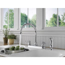 Peerless Claymore Two Handle Chrome Kitchen Faucet Side Sprayer Included