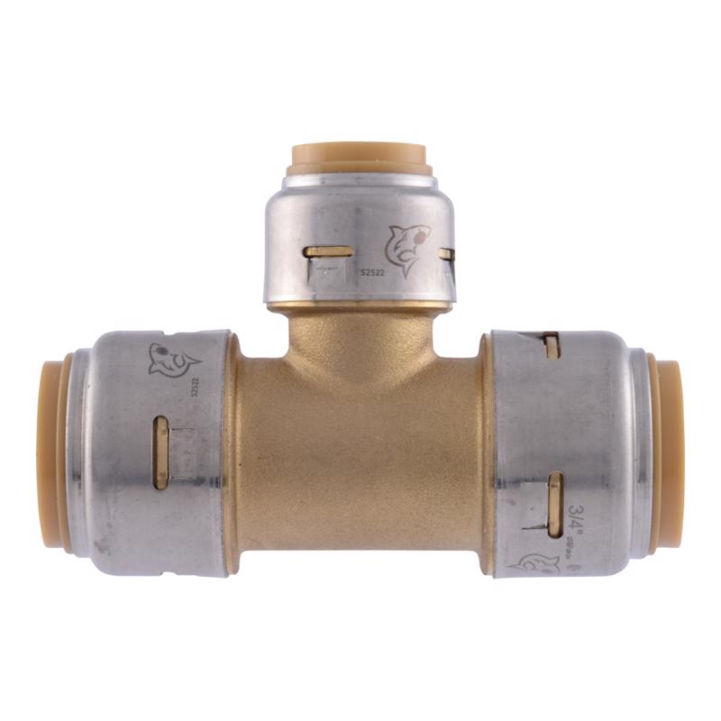 SharkBite 3/4 in. Push X 3/4 in. D Push Brass Reducing Tee