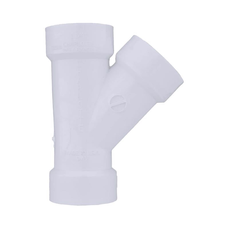 Charlotte Pipe Schedule 40 1-1/4 in. Hub X 1-1/4 in. D Hub PVC Wye 1 pk