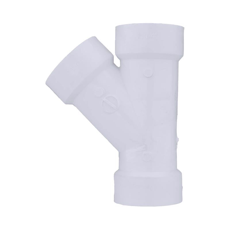 Charlotte Pipe Schedule 40 1-1/4 in. Hub X 1-1/4 in. D Hub PVC Wye 1 pk