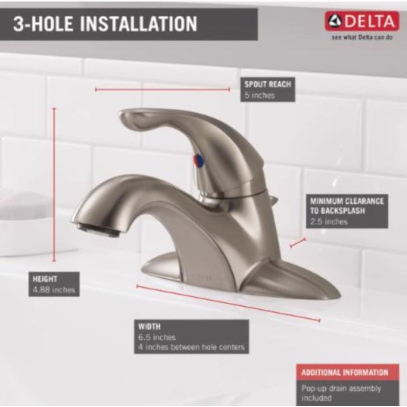 Delta Stainless Steel Bathroom Faucet 4 in.