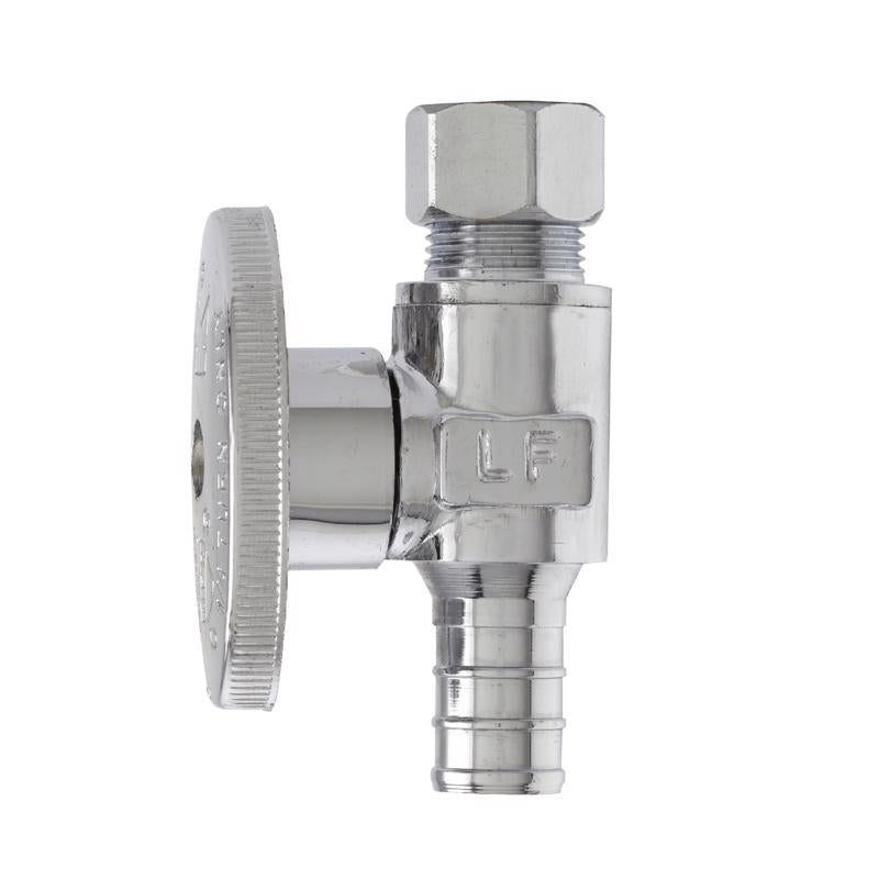 Ace 1/2 in. PEX Barb in. X 3/8 in. Compression Brass Straight Stop Valve