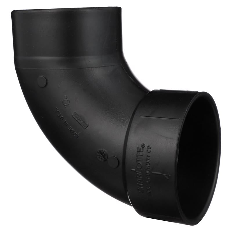 ELBOW 90 ABS DWV4"HXSPIG